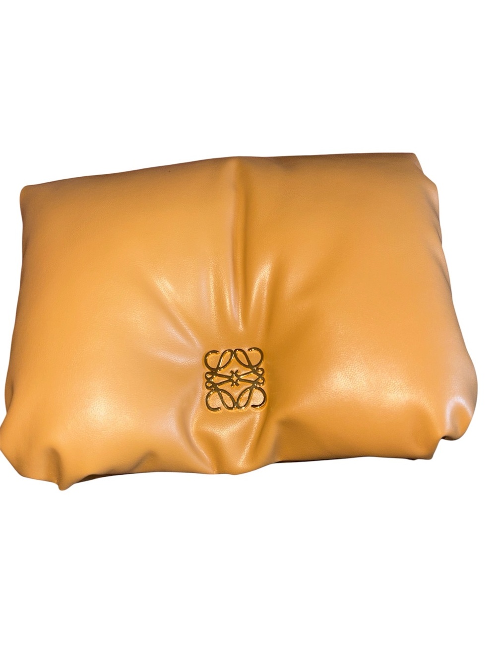 Fashion Lambskin Goya Puffer in Mustard Yellow Shoulder / Clutch Bag